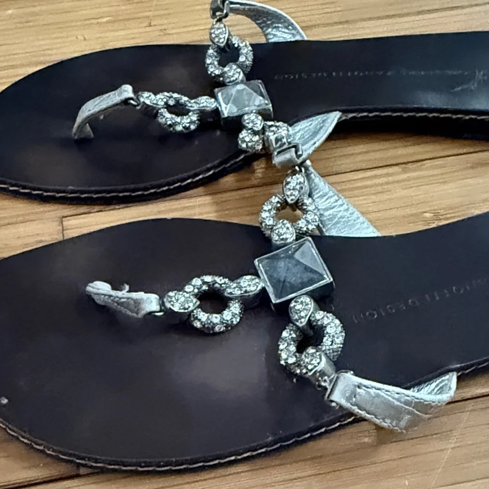 Giuseppe Zanotti Silver and Black Sandals Authentic